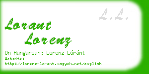 lorant lorenz business card